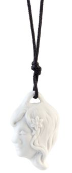 Meissen Anhänger Sternzeichen Jungfrau, Weiß, Biskuit, 4 X 2,6 Cm 