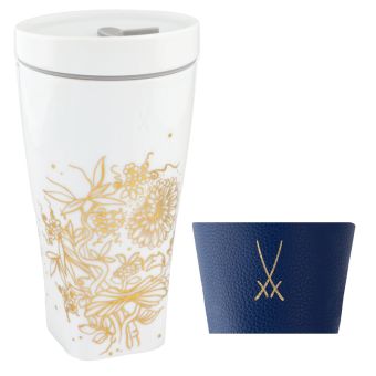 Meissen Coffee To Go Becher Mit Manschette, Golden Onion Style, V 0,35 L 