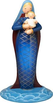 Wendt & Kühn Madonna mit Christkind stehend groß reich bemalt 