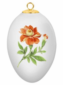 Meissen Osterei Blume 1 mitte bunt weißer Rand 45 cm 