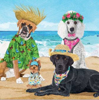 Paperproducts Servietten 25x25 cm Dogs' Beach Party 