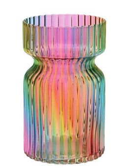 Gift Company Jacquard Vase Wave H 19 cm mehrfarbig/irisierend 