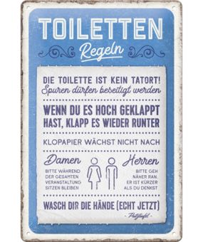 Nostalgic Art Blechschild 20 x 30 cm Toiletten-Regeln 
