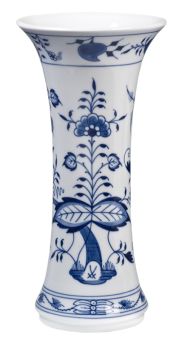 Meissen Vase Form Neuer Ausschnitt Zwiebelmuster Kobaltblau Weißer Rand H 25 cm 