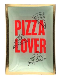 Gift Company Love Plates Glasteller M Motiv: Pizza Lover mehrfarbig 