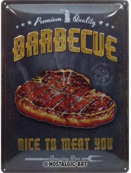 Nostalgic Art Blechschild 30x40 cm Barbecue Nice To Meat You 