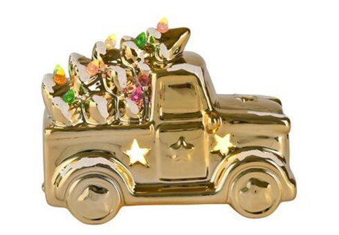 Gift Company Luce Truck mit LED Porzellan gold 