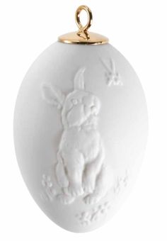 Meissen Osterei mit Relief Hase weiß bisquit Form Neuer Ausschnitt 55 cm 