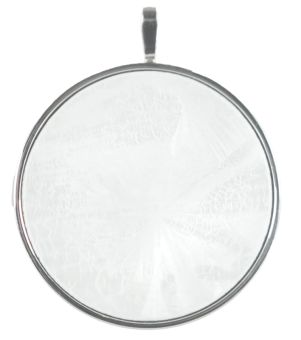 Meissen Anhänger Kristallglasur Weiß Mit Fassung In 925 Sterlingsilber, Ø Cm 