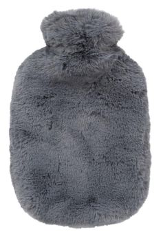 Fashy Wärmflasche mit Flauschbezug grau 2,0 l 