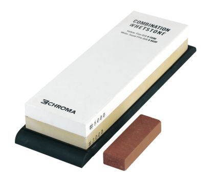 Chroma Schleifstein Körnung 3000/8000 mit Toishi 18,3x6,1x3,2 cm 