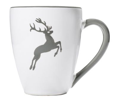 Gmundner Keramik Grauer Hirsch Frühstücksbecher Max 0,3L 