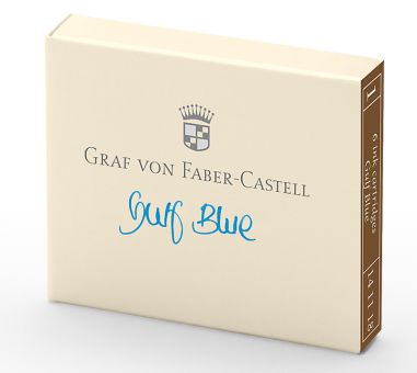 Graf von Faber-Castell Tintenpatronen Gulf Blue 6x in Faltschachtel 