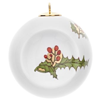 Meissen Kugel Stechpalme Bunt Und Gold Weißer Rand H 5 cm 