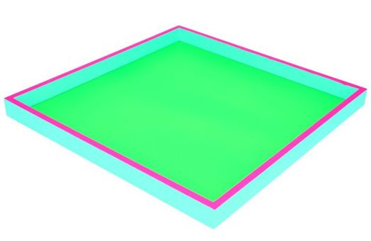 Gift Company Neo Tablett quadratisch (32x2,5x32cm) 3 farbig neon grün/neon pink/türkis 