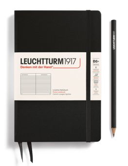 Leuchtturm1917 Notizbuch Paperback (B6+) Hardcover schwarz liniert 