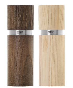 AdHoc 2er Set Pfeffer- und Salzmühle "Textura", Ceramic Mahlwerk, H 15cm 