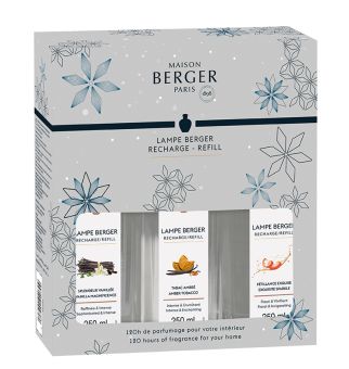 Maison Berger Raumduft Triopack (3x250 ml) Rosalie Noel 2025 (je 1 x Zauber der Vanille / Sprudelnde Lebensfreude 