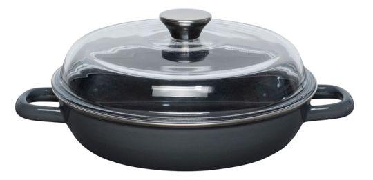 Riess Schmorpfanne mit Glasdeckel 24cm Dark Grey 