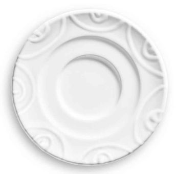 Gmundner Keramik Weißgeflammt Unterteller Espresso Gour. 11 cm 