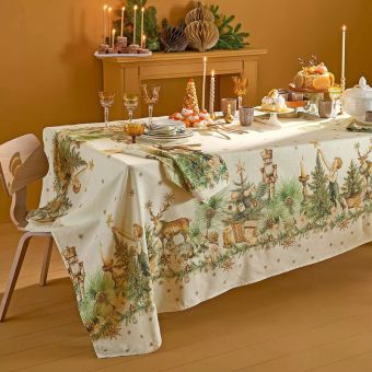 Garnier-Thiebaut Tischläufer Noel Vintage Dore 50x155 Cm 50% Leinen / 50% Baumwolle 