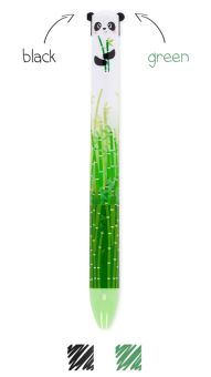 Legami Kugelschreiber Click&Clack Panda Bambus (2-Farben-Stift) 
