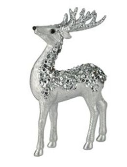 Gift Company Seoul Hirsch H20,5 cm Pailletten silber 