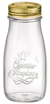 Einkochwelt Flasche 400 ml Quattro Stagioni mit 56 mm Schraubdeckel gold 