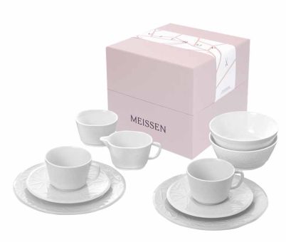 Meissen Kaffee-Set Form Vitruv Graphic Weiß 10-tlg. 