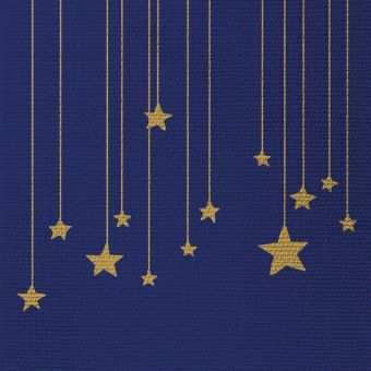 Paperproducts Servietten 33x33 cm Stars on Canvas blau emb 