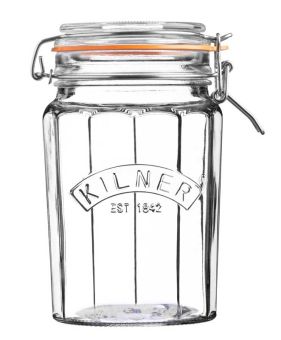Kilner Facetten-Glas mit Bügelverschluss 950 ml, 14x11x18 cm 