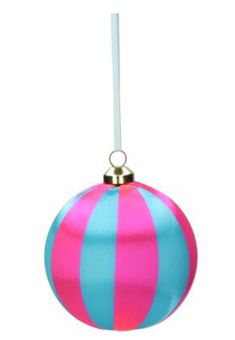 Gift Company Chinois Weihnachtskugel 8cm Streifen pink/türkis 