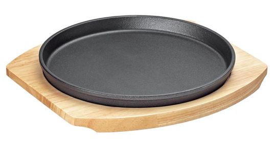Küchenprofi Servierplatte Rund mit Holzbrett BBQ 