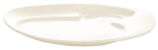 RAK Porcelain Nabur Ivoris white Teller mit 2 Vertiefungen L 32.1 cm / W 26.7 cm / Ht. 3.4 cm 