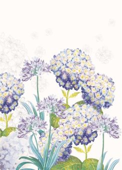 Garnier-Thiebaut Geschirrtuch Jardin D'Hortensias Bleu 50x70 cm 