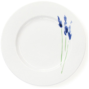 Dibbern Impression Teller flach 26,5 cm Blume Blau 