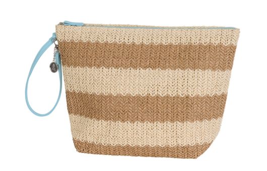 Handed By Pouch Carry M Strohpapier ecru white with caffe latte 