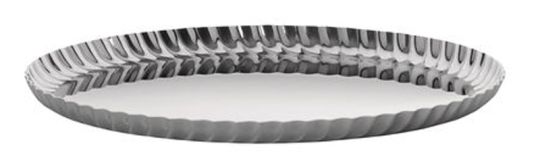 Alessi Pleats Tablett Edelstahl rund 23 cm 