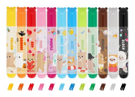 Legami 12er Set Filzstifte Teddy Friends Teddy Bear 