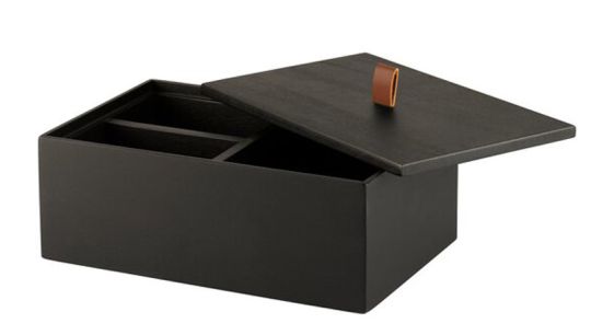 Gift Company Bento Box mit Einteilung Mangoholz rechteckig schwarz 