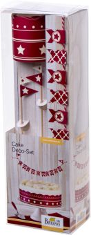 Birkmann Cake Deco-Set Sterne 4-tlg. Eine Banderole, zwei Holzsticks, eine Wimpelgirlande 