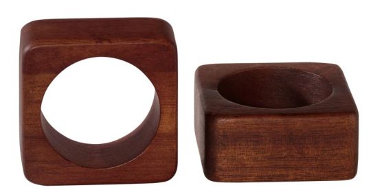 ASA Selection 2er Set Serviettenringe Quadrat. Glatt Wood L 5,3 cm B 5,3 cm H 2,5 cm 