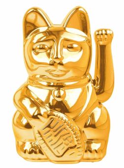 Donkey Winkekatze Mini Lucky Cat Shiny Gold 