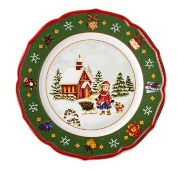 Hutschenreuther Teller Flach 22 cm Happy Wintertime Green 