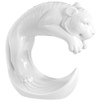 Meissen Chinesisches Tierkreiszeichen Tiger Weiß H 11,5 cm 
