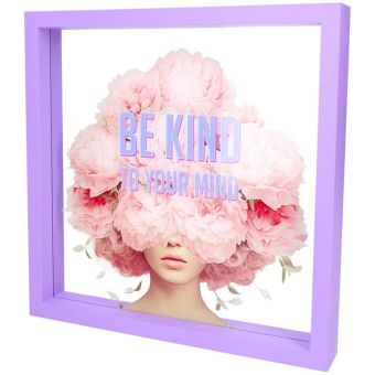 Gift Company Love Frames Glasbild Motiv: Be kind to your mind lila 