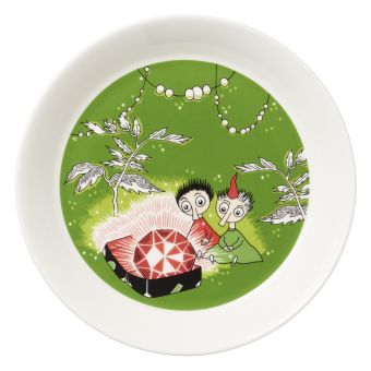 Arabia Moomin Teller 19cm Thingumy and Bob green 