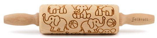 Folkroll 3D-Motiv-Teigrolle 23 cm Elefanten 