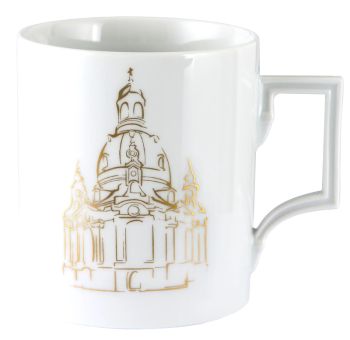 Meissen Henkelbecher, Form Berlin , Stiftung Frauenkirche, Logo, Gold, V 0,25 L 