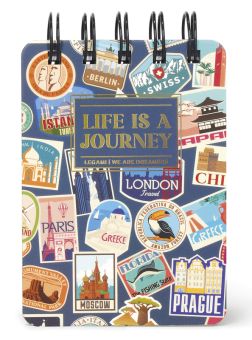 Legami Mini-Notizbuch liniert mit Spiralen Travel Stickers 
